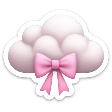 Cloud with a pink bow on it sticker