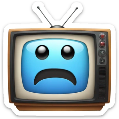 A tv with a happy star inside sticker