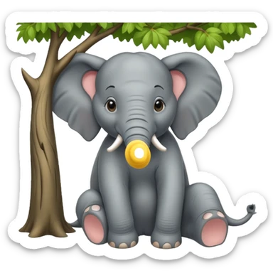 Garmi ke din, hathi ped ki chhaya me aaraam kar raha tha..." sticker