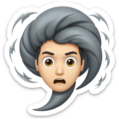 tornado with feary expression  sticker