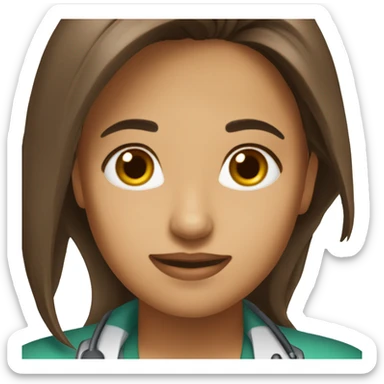 pharmaceutical specialist brown hair, latina sticker