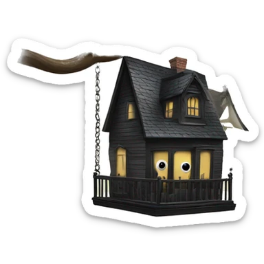 Addams House. Wednesday is on the swing  sticker