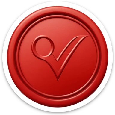 wax seal with a check mark sticker