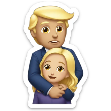 trump kissing his daughter, positivity, inclusiveness sticker