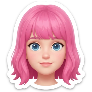 Pink girl emojis sticker