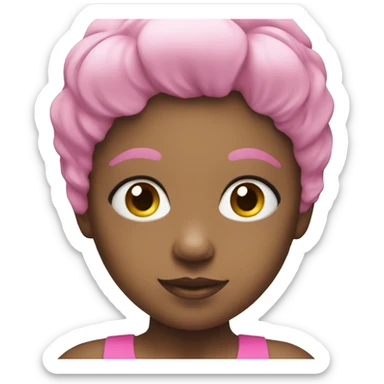 swimming white little girl with pink suit sticker