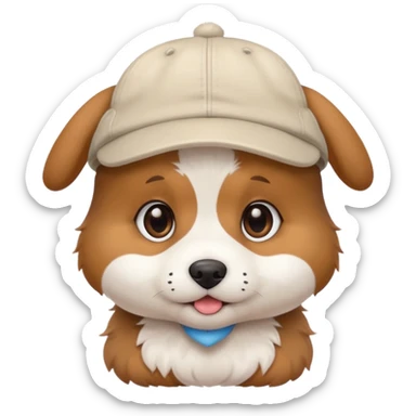 baby dog with a cap sticker