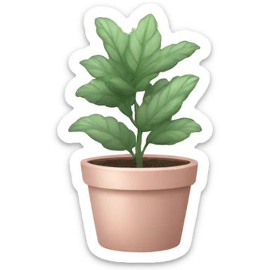 Pale pink potted plant  sticker