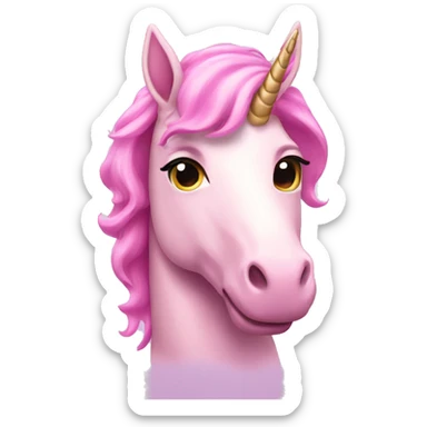 Pink unicorn emoji 🦄 sticker