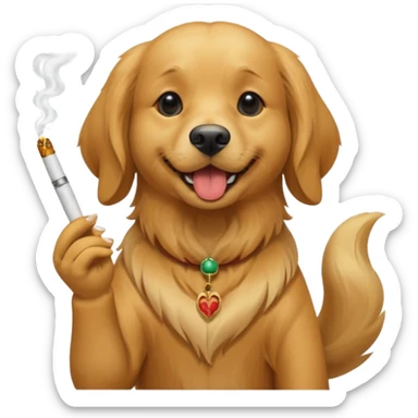 A dog smoking a joint sticker