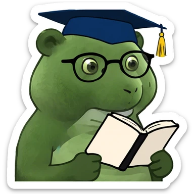 Panda studying  sticker