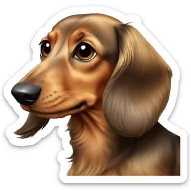 Beige color long hair dachshund full body sticker