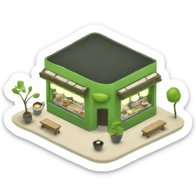 Matcha coffee shop sticker