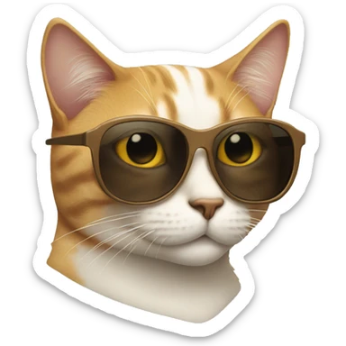 Cat with sunglasses sticker