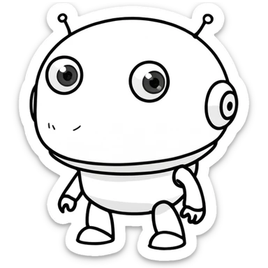  AI bot holding a camera or floating above a highlight reel  sticker