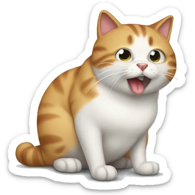 Cat farting sticker