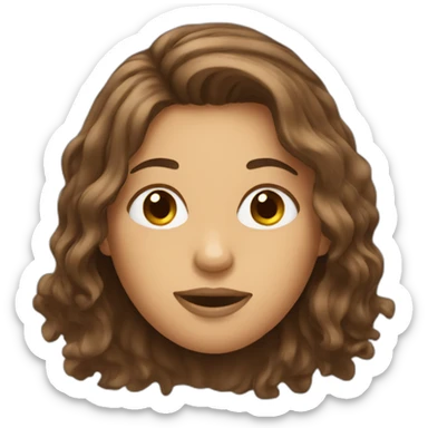 Messy long brown hair woman sticker