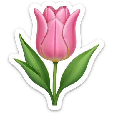 a single light pink tulip with a green stem sticker