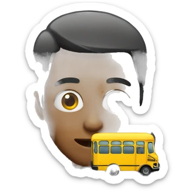 a man eating bus sticker