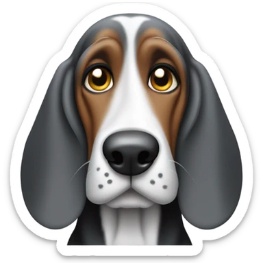 gray and black basset hound sticker
