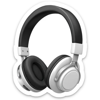 crie um fone de ouvido de cor branca sticker