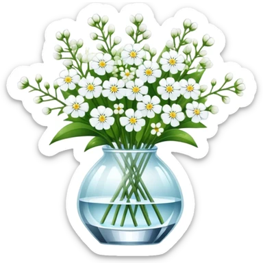 Bouquet Gypsophila in crystal vase sticker
