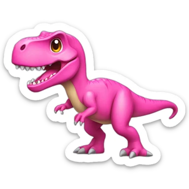 dinosaur trex pink sticker