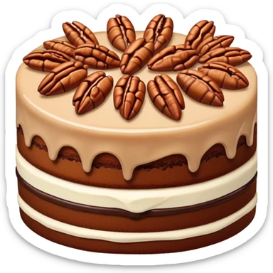 Caramel pecan and chocolate cake  sticker