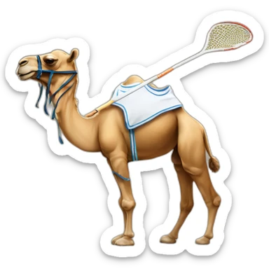 Camel playing lacrosse sticker