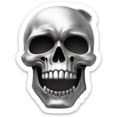 a stylized skull with metallic or silver hue, with sharp, angular lines The skull's design is both skeletal and abstract, emphasizing a fierce, predatory nature.

The skull is often framed or accentuated by additional elements like a pair of wing sticker