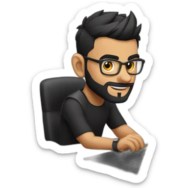 virat kohli coding in a desktop with black laptop sticker
