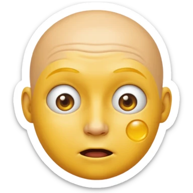 I want the emoji to be dizzy and sweaty and sweaty and transparent with yellow skin color and bald like all emoji’s  sticker