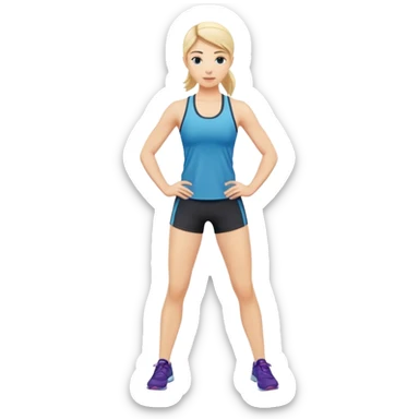 athletic woman exercising standing sticker