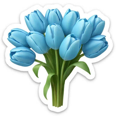 bouquet of light blue tulips sticker