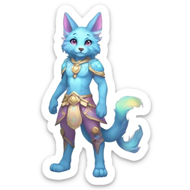 Full body Kawaii bright fantasy ethereal anthro fursona animal sticker