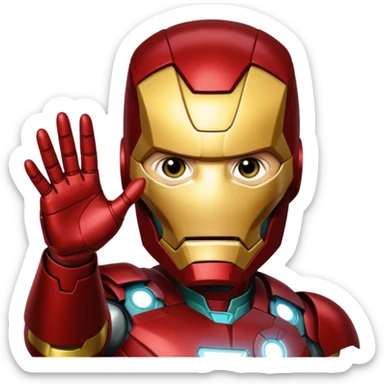 Iron man pinching loki on face  sticker