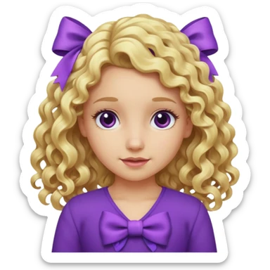 A blonde long cute curly hair make a really everything purple sticker