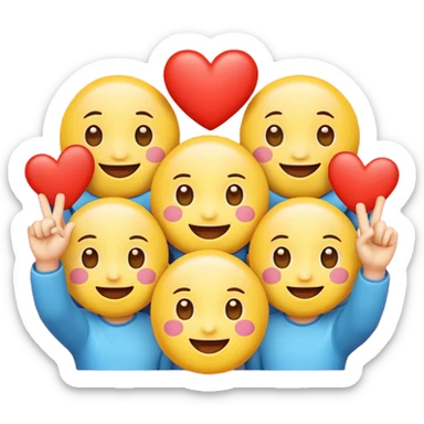 I wanna make a emojis making a kawi face and holing up the chines heart sigh sticker