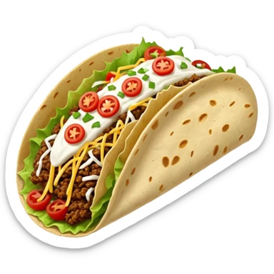 
Street food taco with toppings sticker