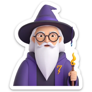 Harry Potter wizard with round glasses and lightning scar sticker