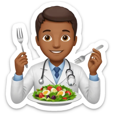 Doctor eating in restaurant full body sticker