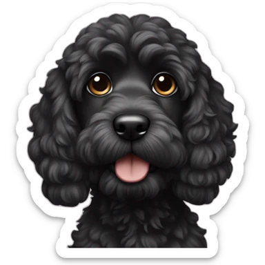 Black cockapoo dog sticker