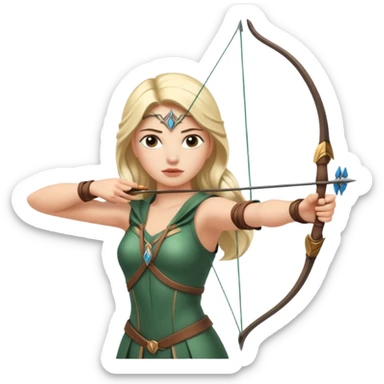 Human Warrior goddess archer sticker