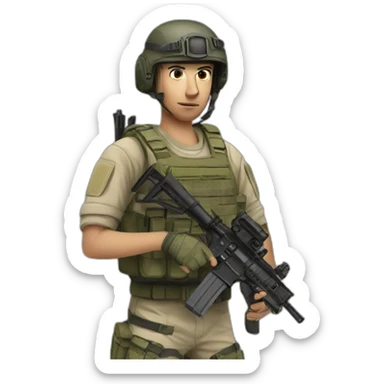 Airsoft player sticker