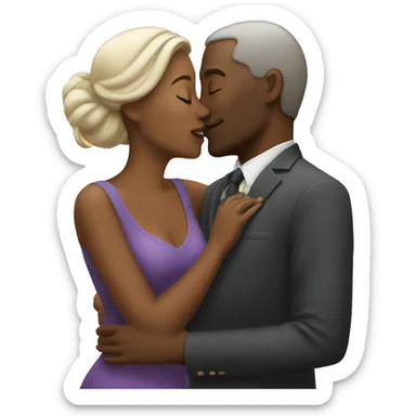 happy couple kissing sticker