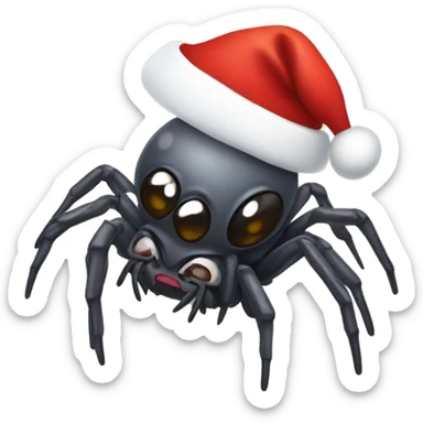 Spider with a Santa hat sticker