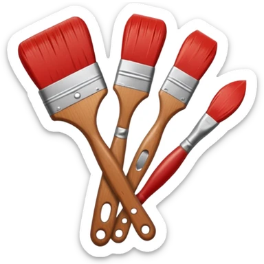 STICKER PINCEAUX ROUGE ET BRUN sticker