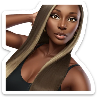 realistic portrait of dark-skinned girl sticker
