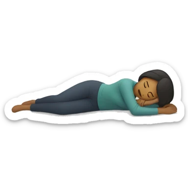 simplistic flattened woman lying on ground face up stressed sticker