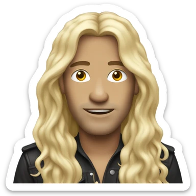 Rock star with long blonde hair  sticker